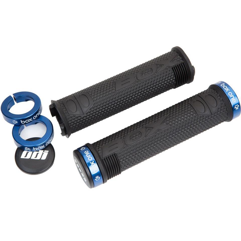 bmx bicycle handlebar grips BOX One Lock-On Grips (Black/Blue)