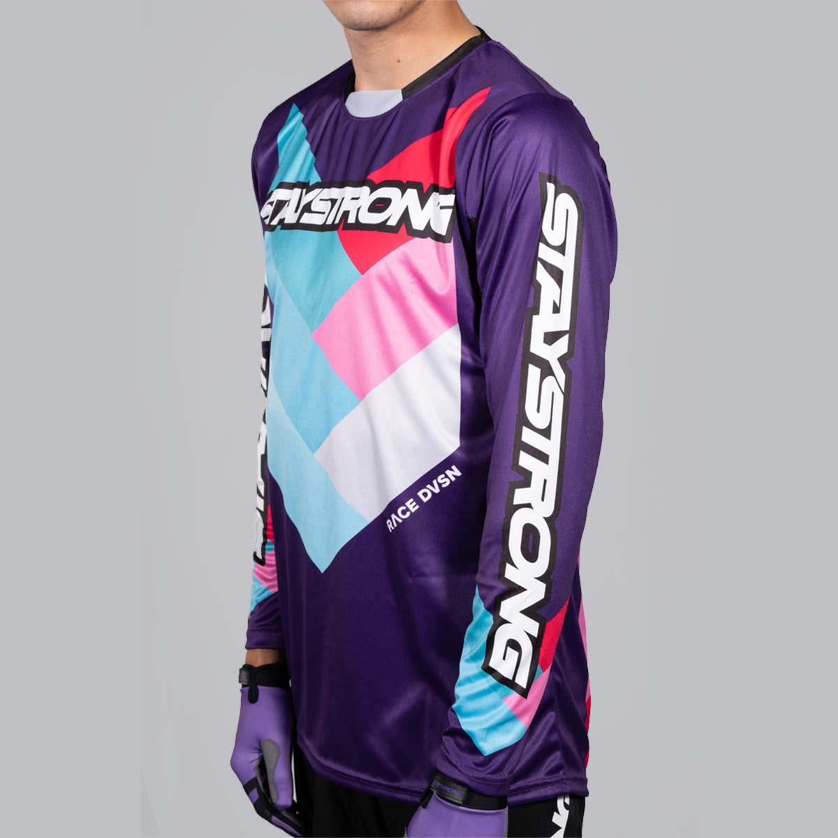 Stay Strong Chevron Race Jersey - Purple Medium