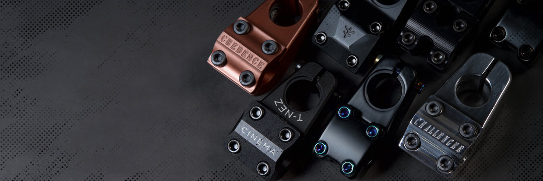 Shop our range of Stems at Source BMX and give your bike an upgrade from our large selections of range BMX top load stems and front load stems for your BMX Bikes.