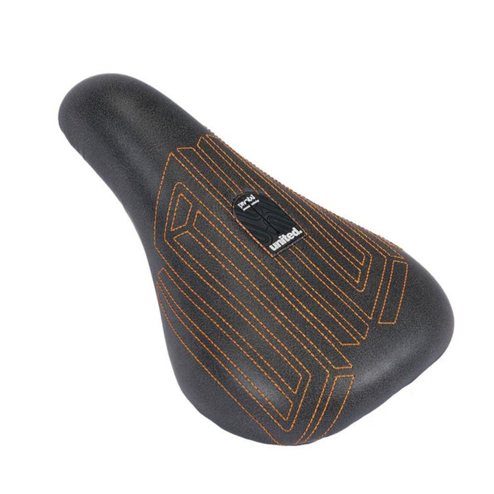 United Squad Fat Pivotal Seat - Black with Orange Stitch