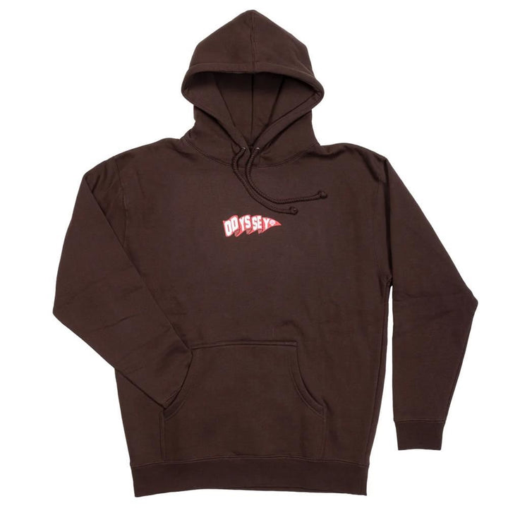Odyssey Pennant Pullover Hoodie - Brown with Red and White