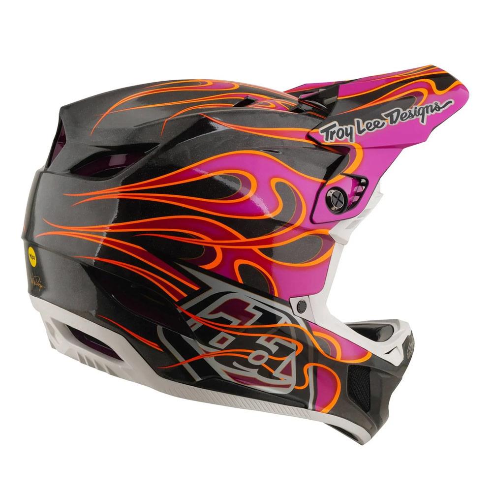 Troy Lee D4 Carbon MIPS Race Helmet - Torched Carbon/Magenta