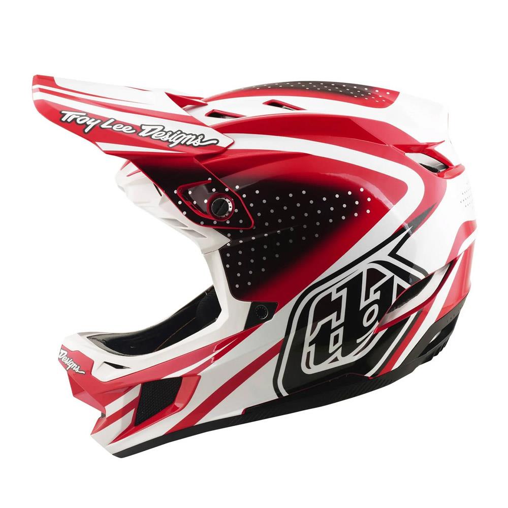 Troy Lee D4 Polyacrylite MIPS Race Helmet - The Line Fire/White