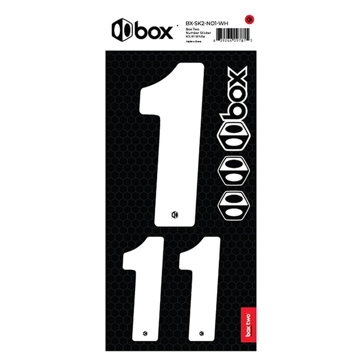 Box Two Number Sticker Kit - White