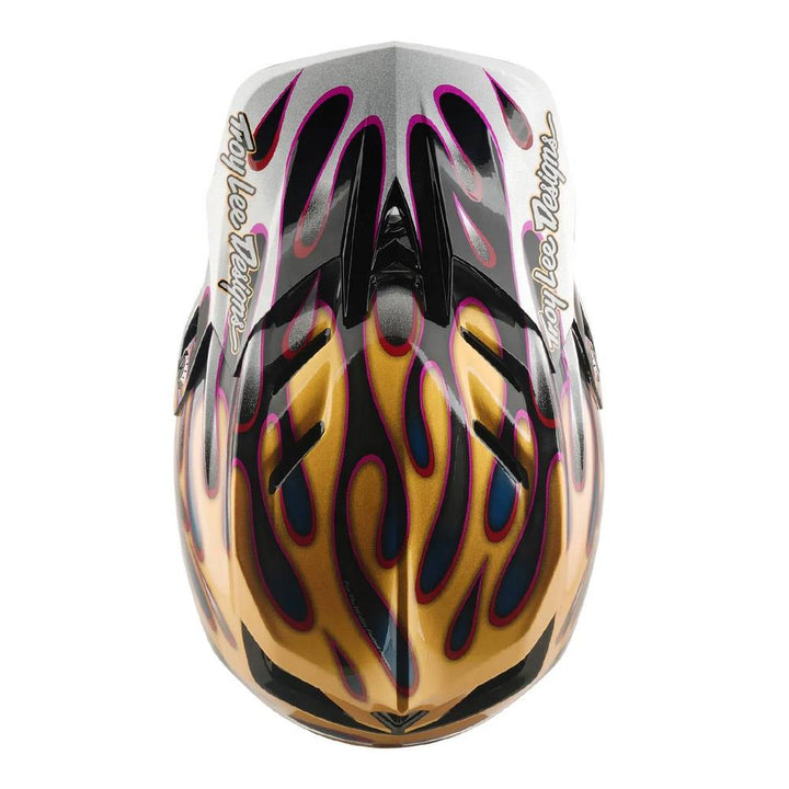 Troy Lee D4 Carbon MIPS Race Helmet - Overspray Gold/Black
