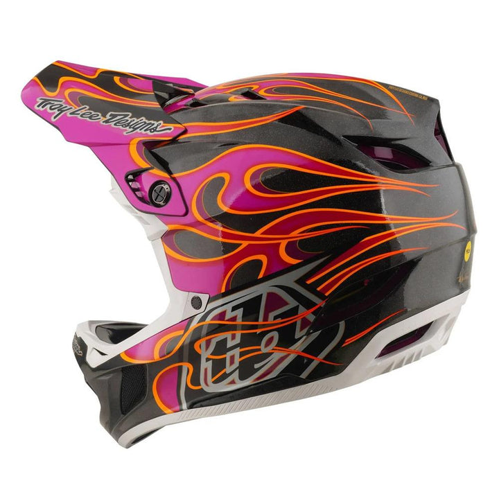 Troy Lee D4 Carbon MIPS Race Helmet - Torched Carbon/Magenta