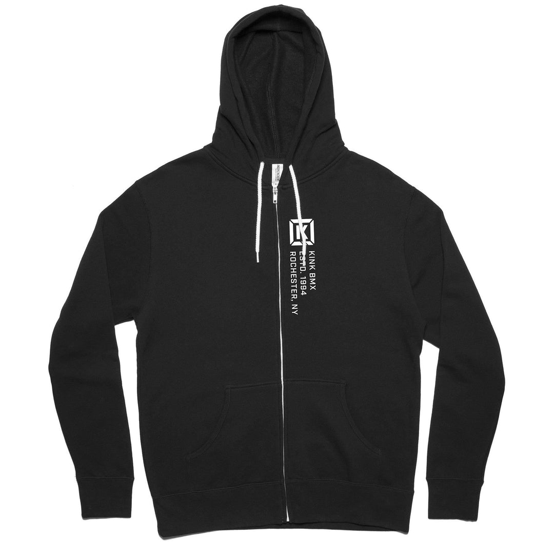 Kink Vertical Zip Hoodie - Black