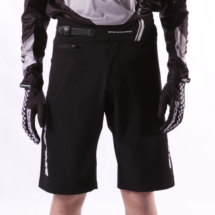 Sync Racing Shorts Stay Strong V2 Race Shorts - Black/White – Source BMX - US