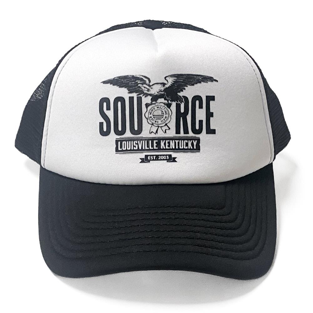 Fuente del sombrero de camionero de Louisville - Negro/Blanco