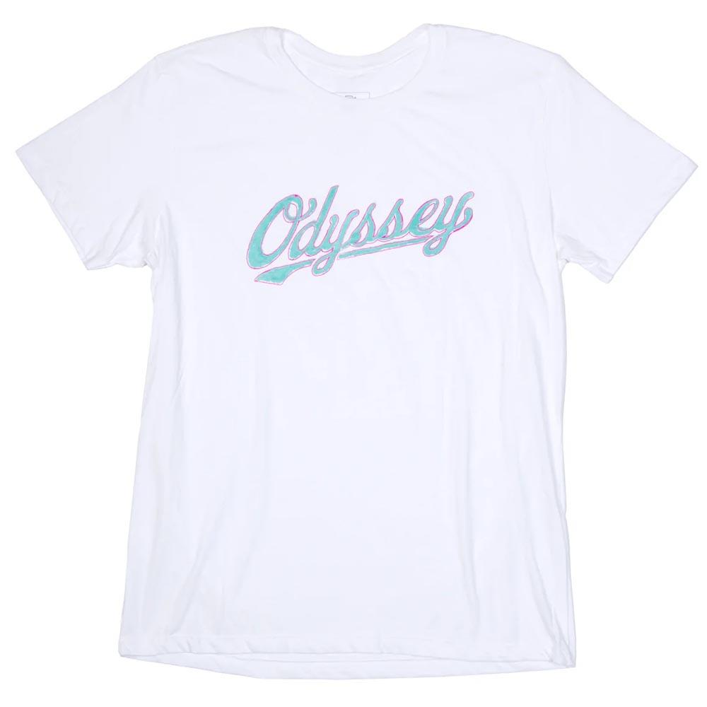 Odyssey Sketch Slugger T-Shirt - White with Teal/Pink