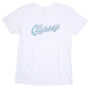 Odyssey Sketch Slugger T-Shirt - White with Teal/Pink