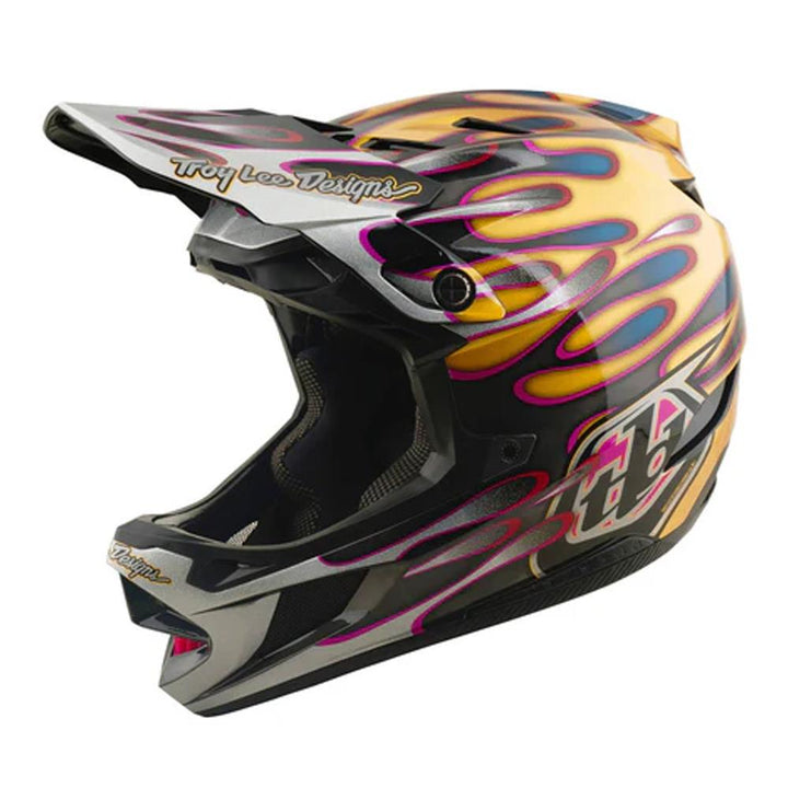 Troy Lee D4 Carbon MIPS Race Helmet - Overspray Gold/Black