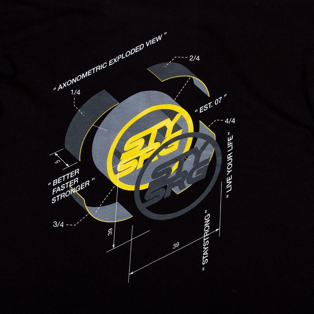 Stay Strong X Jonny Mole Explotó camiseta de manga larga - Negro