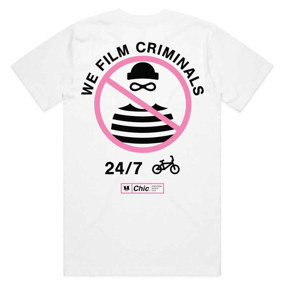 Chic x Help T -shirt "Filmiamo criminali" - White