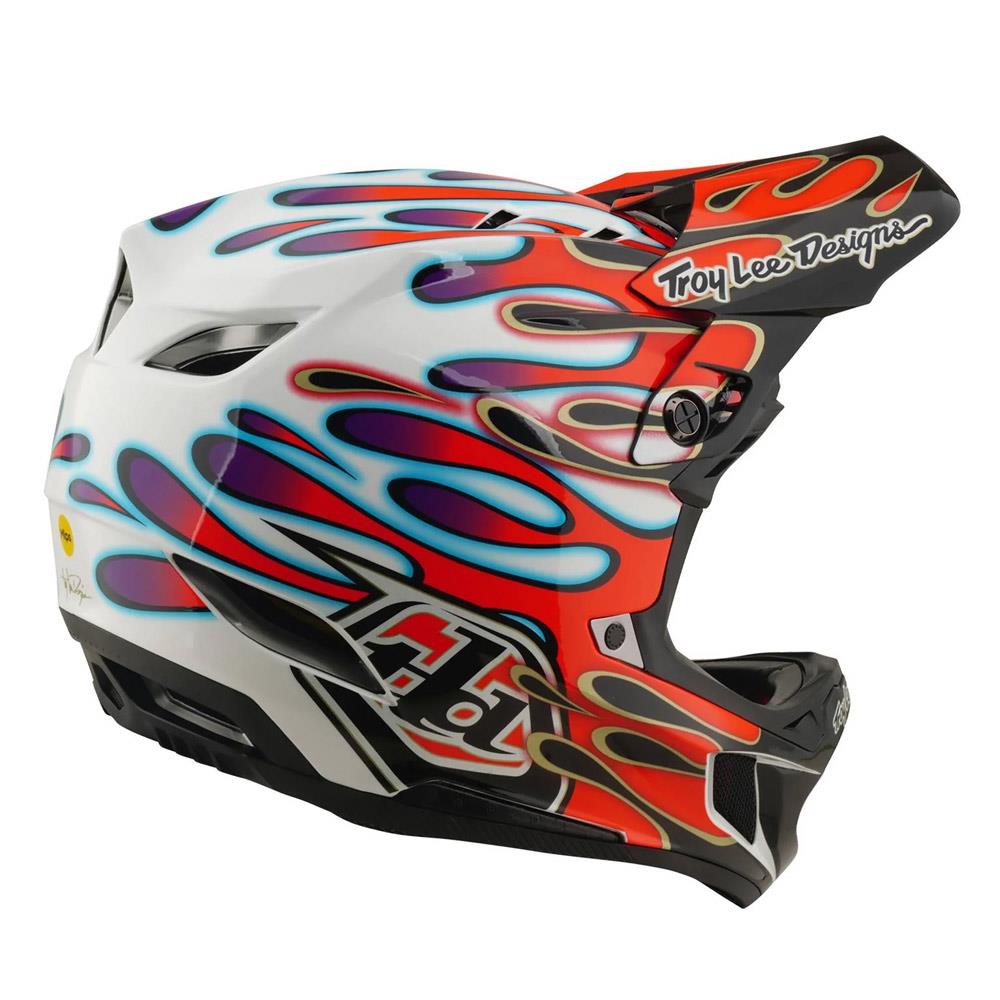 ザ・モスト・ヘイテッド　ポリフィア Troy Lee D4 Composite Race Helmet - Overspray White/Red – Source