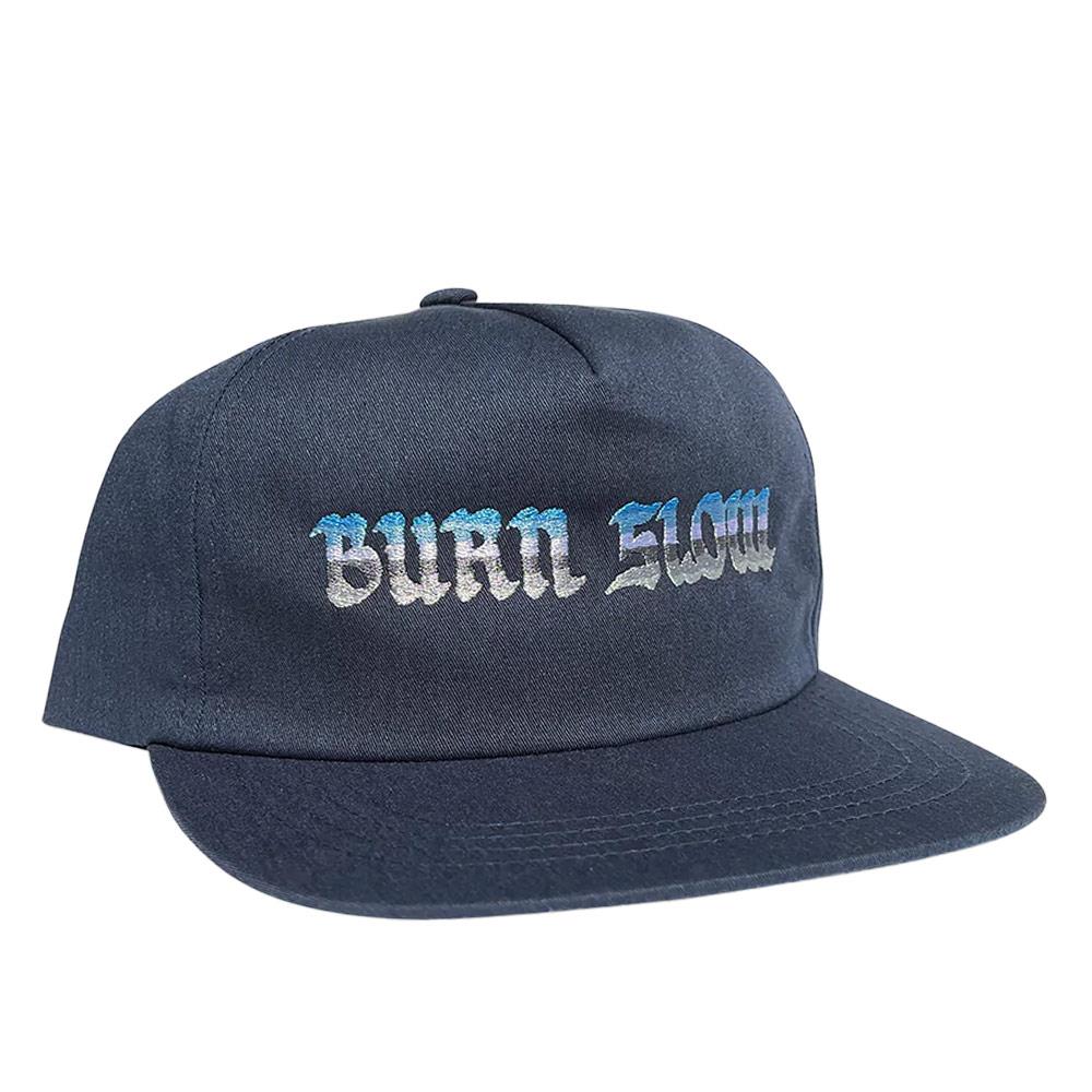 Burn Slow x Shadow Riding Gear Long Logo 5 Panel Cap - Navy