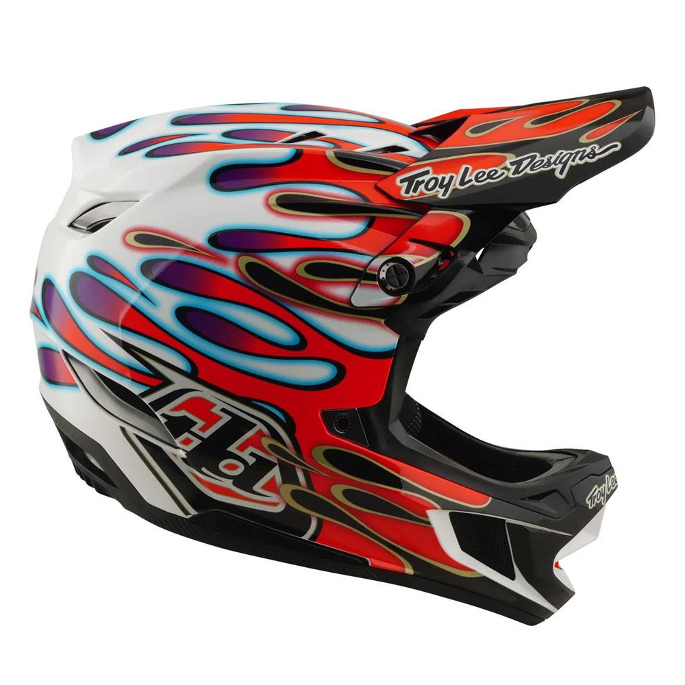 Troy Lee D4 Composite Race Helmet - Overspray White/Red – Source