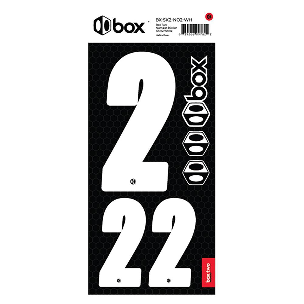 Box Two Number Sticker Kit - White