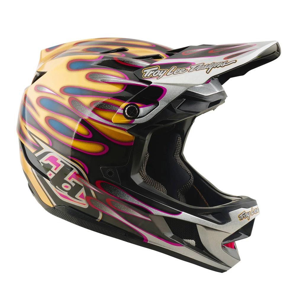 Troy Lee D4 Carbon MIPS Race Helmet - Overspray Gold/Black