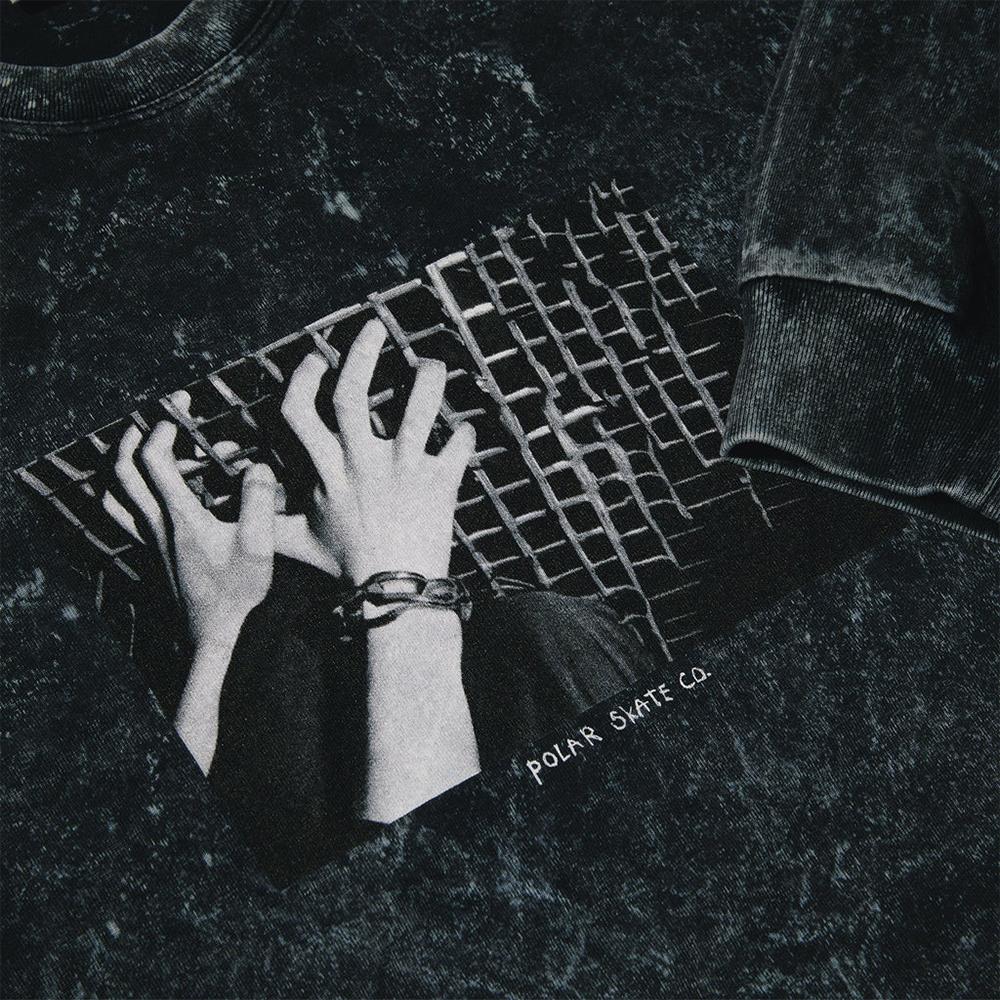 Polar Acid Caged Hands Long Sleeve T-shirt - Black