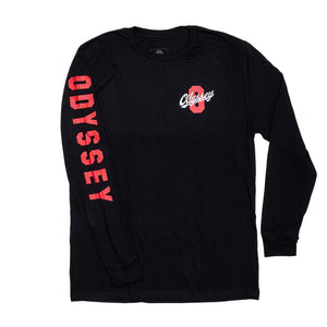 Odyssey T-shirt à manches longues de l'Académie - Noir avec rouge et blanc