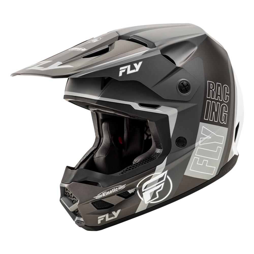 Fly Racing Kinetic Rally Helmet - Matte Grey/Black/White