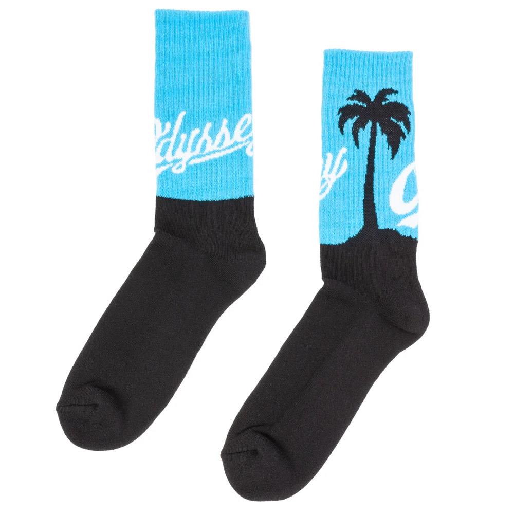 Odyssey Coast Crew Socks - Black with Blue