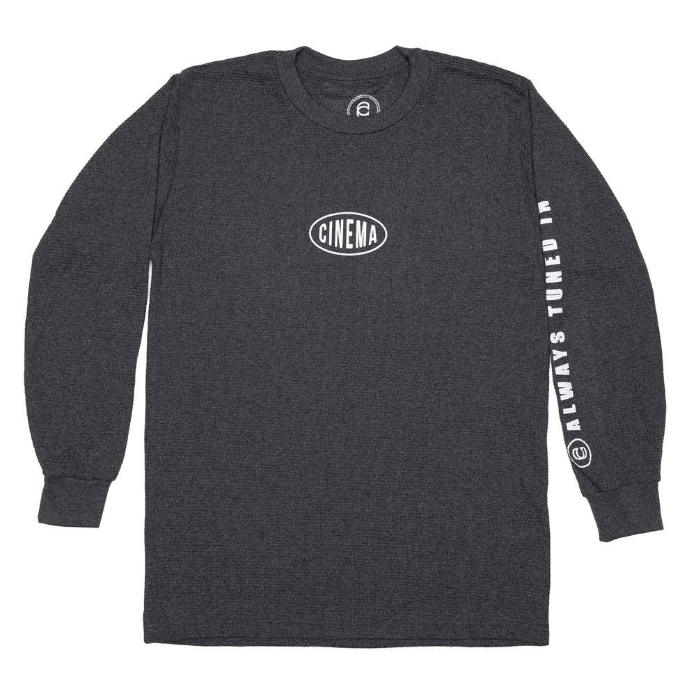Cinema Throwback Thermal Long Sleeve T-shirt - Charcoal Grey