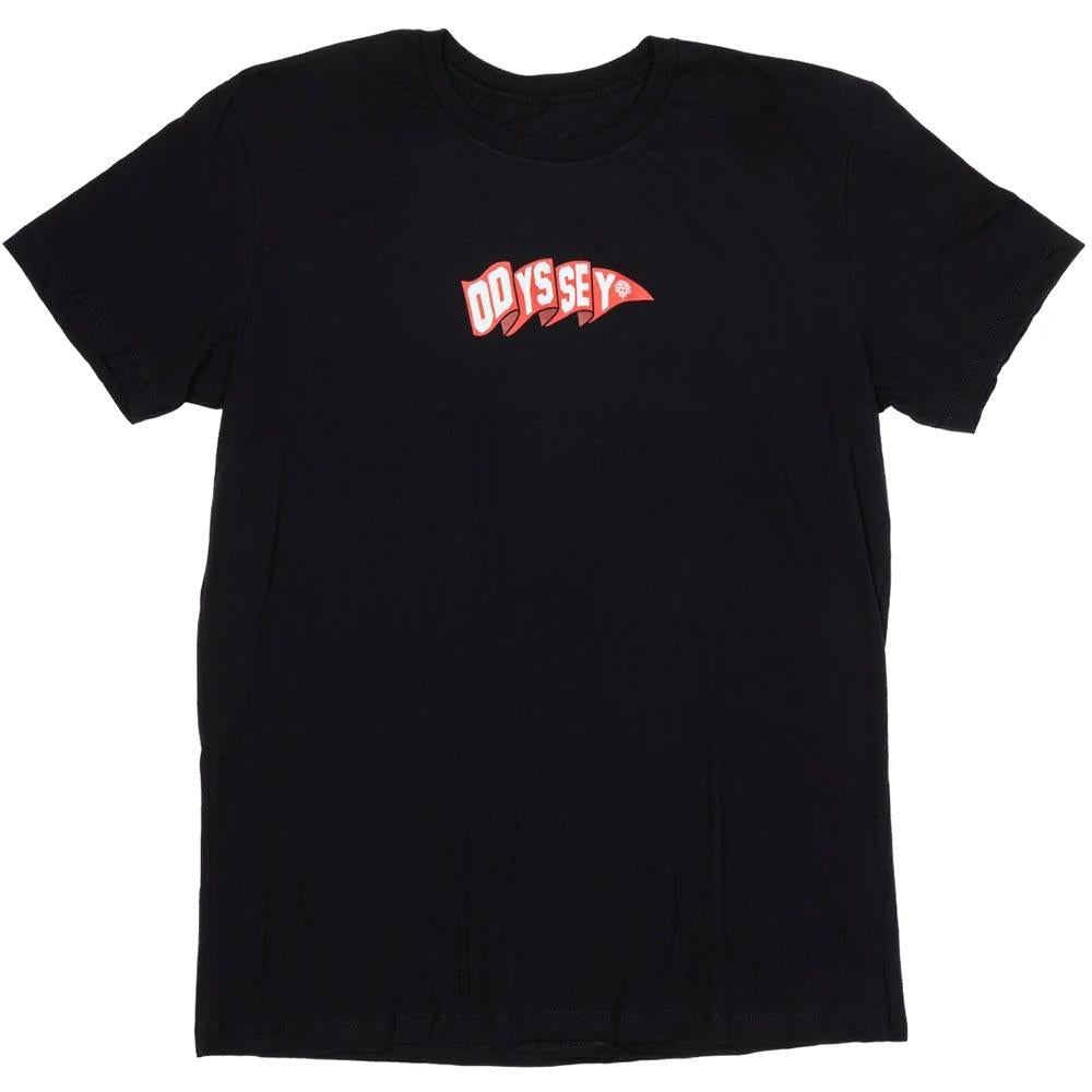Odyssey Pennant T-Shirt - Black with Red/White