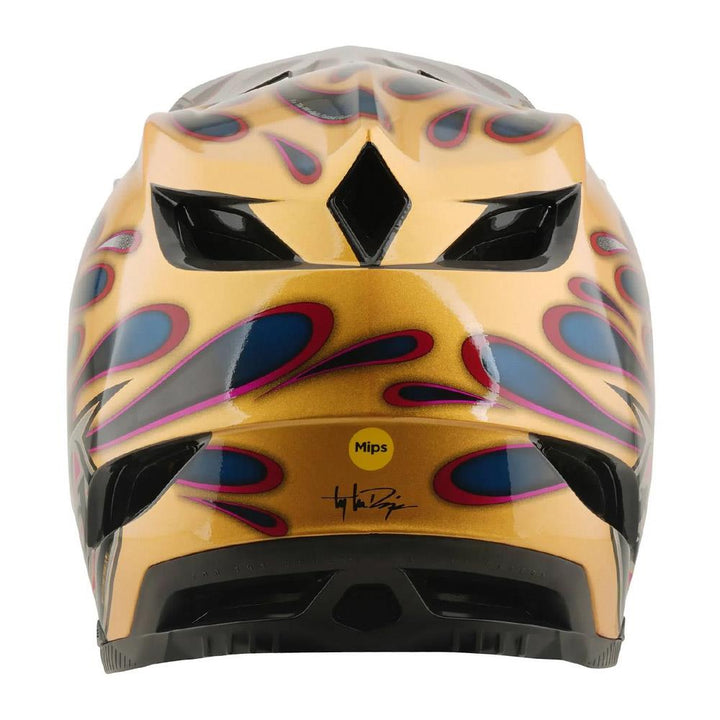 Troy Lee D4 Carbon MIPS Race Helmet - Overspray Gold/Black