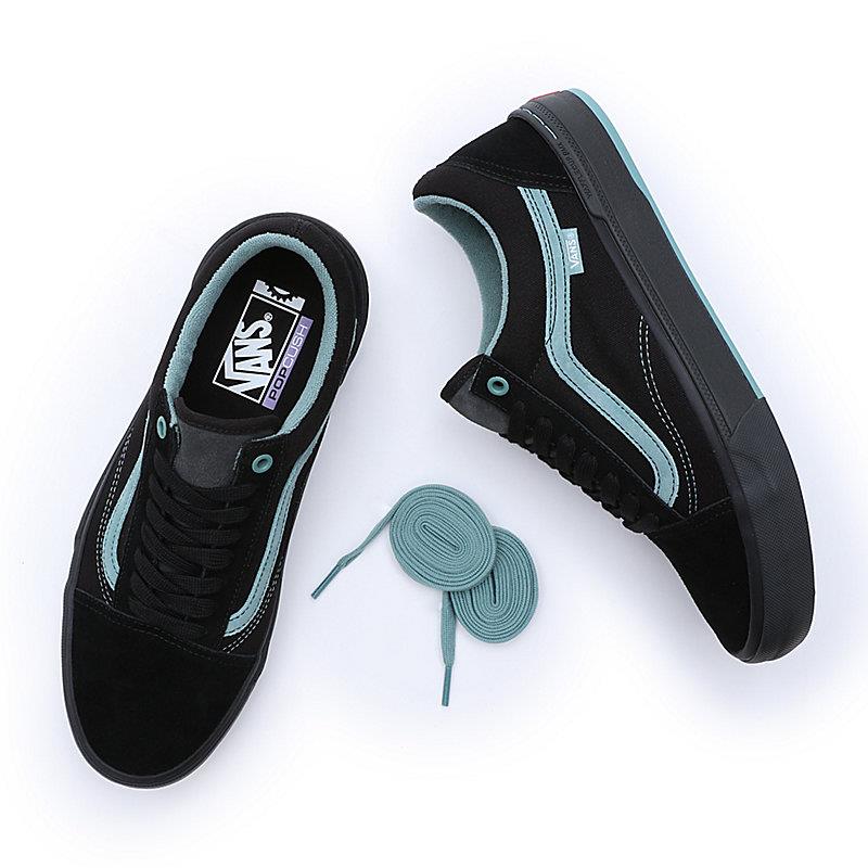 Blue Rose Vans Slip On Pro Asymmetry Vans BMX Old Skool Black/Teal