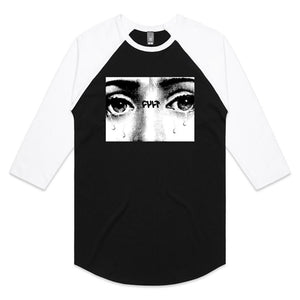 Cult So Sad V2 Raglan T-shirt - Black and White