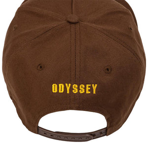 Odyssey Sombrero de relevo: marrón con puntada amarillo dorada