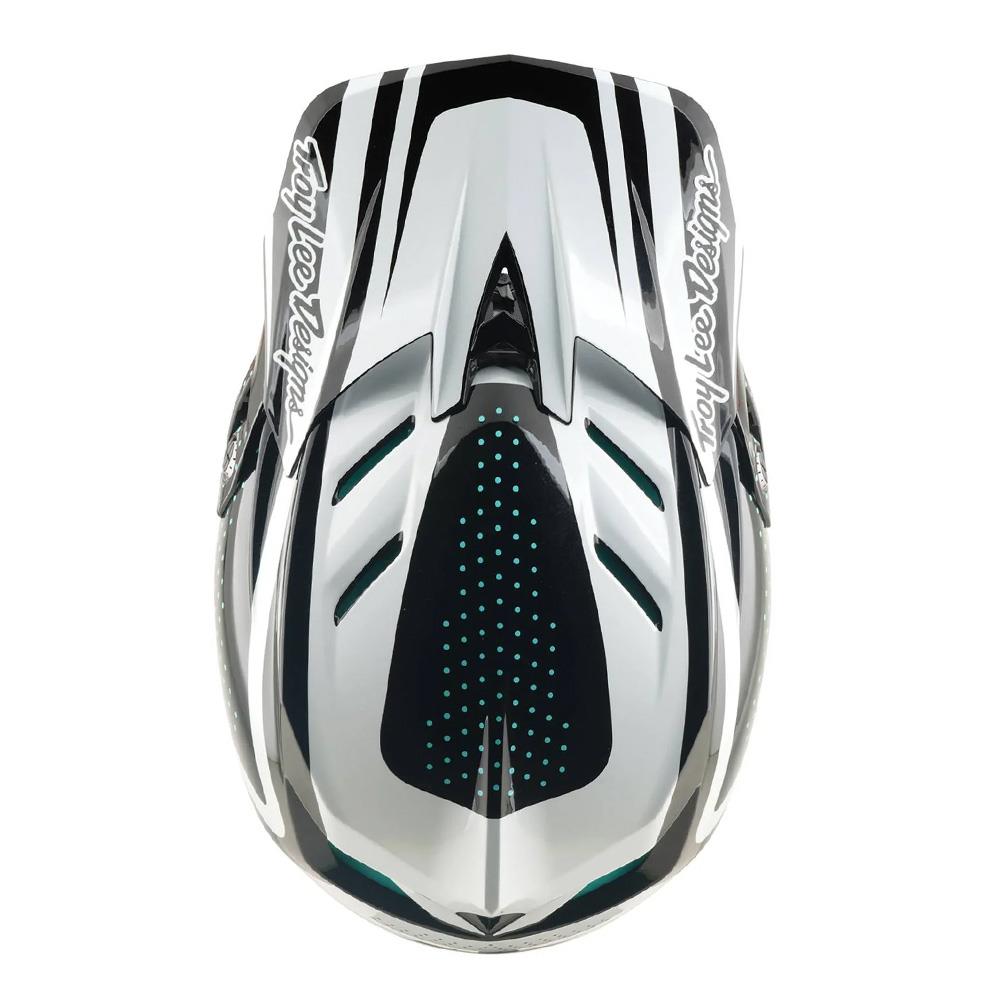 Troy Lee D4 Polyacrylite MIPS Race Helmet - The Line Charcoal/White