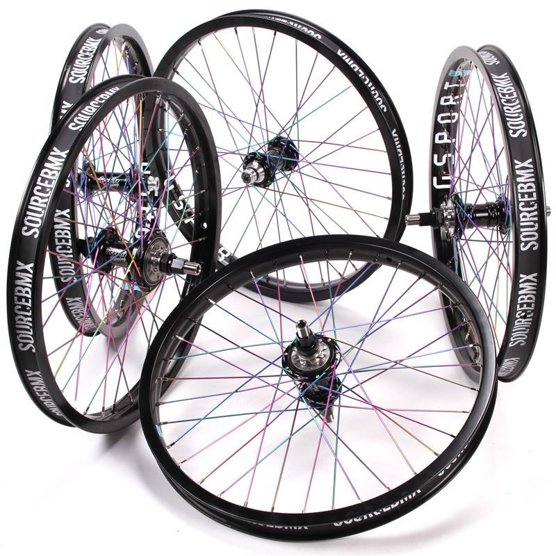 Profile Elite Front Female Wheel - Titanium Upgrade - Black/Rainbow