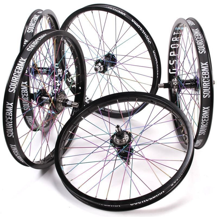 Profile Elite Front Female Wheel - Titanium Upgrade - Black/Rainbow