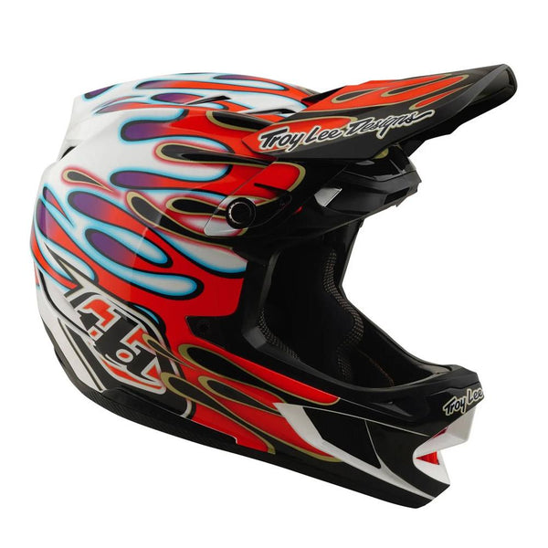 Troy Lee D4 Composite Race Helmet - Overspray White/Red – Source