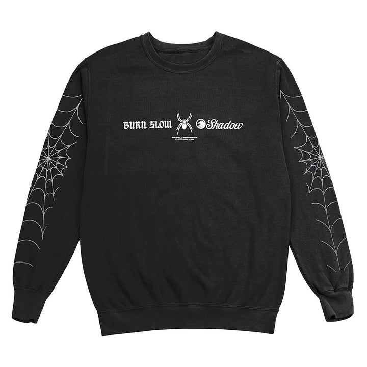 Burn Slow x Shadow Riding Gear Spider Logo Crewneck Sweatshirt - Black