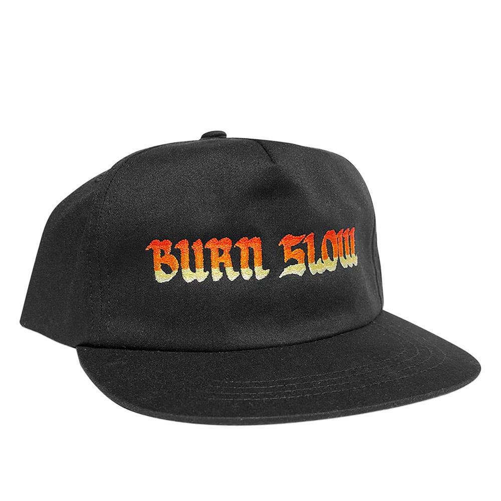 Burn Slow x Shadow Riding Gear Long Logo 5 Panel Cap - Black