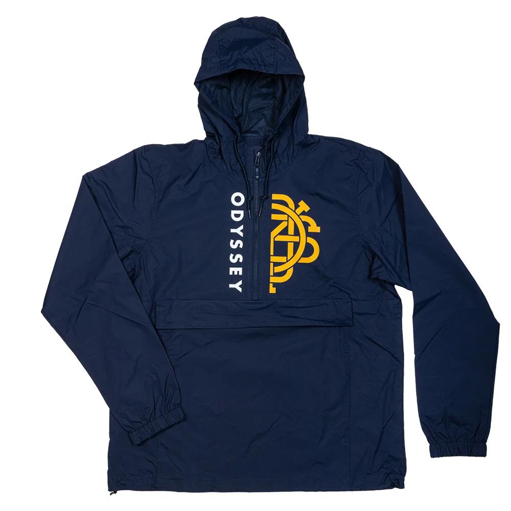 Odyssey Half-Monogram Anorak Jacket - Blue with Gold and White