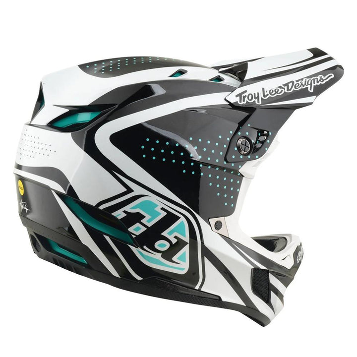 Troy Lee D4 Polyacrylite MIPS Race Helmet - The Line Charcoal/White