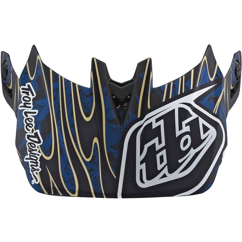 Troy Lee D4 Carbone Casque de course - Blue Oey Rield en édition limitée