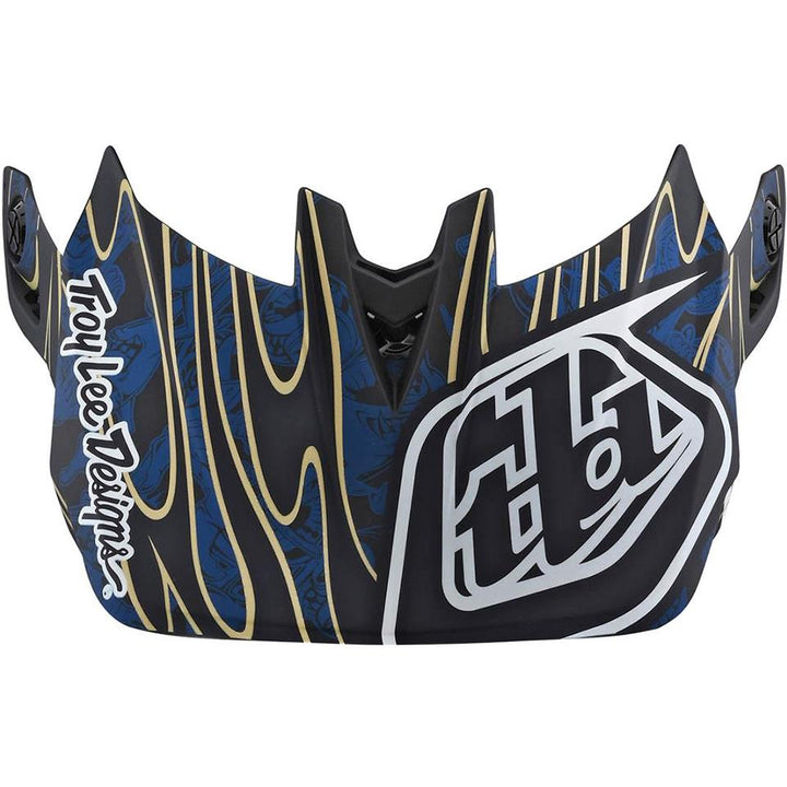 Troy Lee D4 Carbone Casque de course - Blue Oey Rield en édition limitée