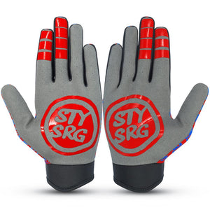 Stay Strong Sketch Gloves - Red/Blue
