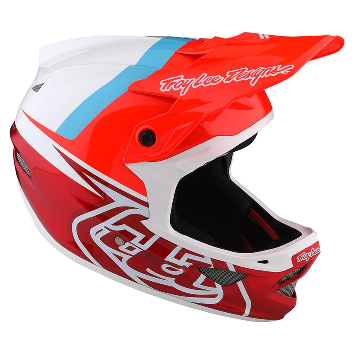 Casque de course à fibres Troy Lee D3 - Inclinaison rouge