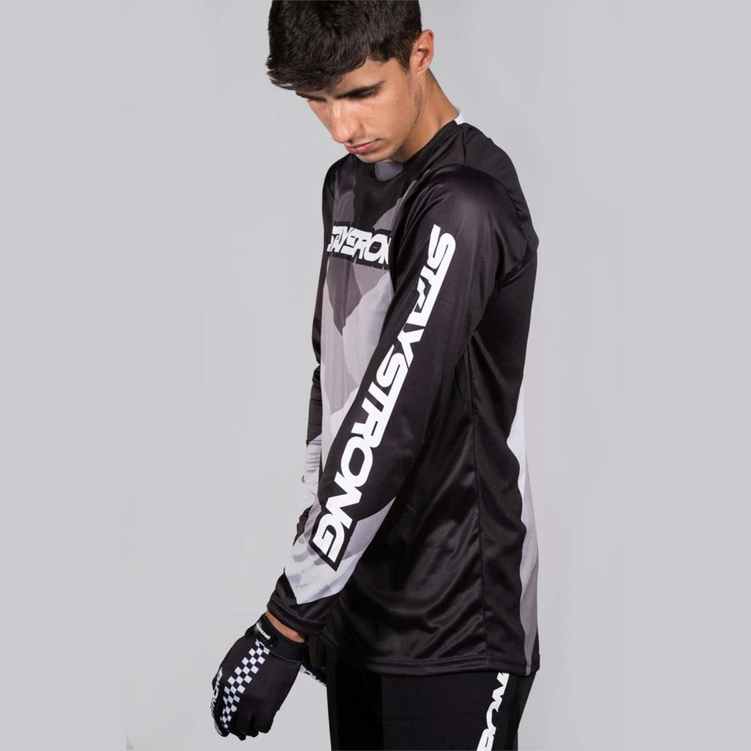 Stay Strong Chevron Race Jersey - Black