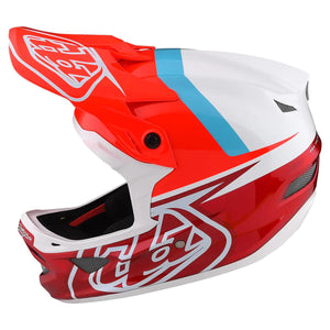 Casque de course à fibres Troy Lee D3 - Inclinaison rouge