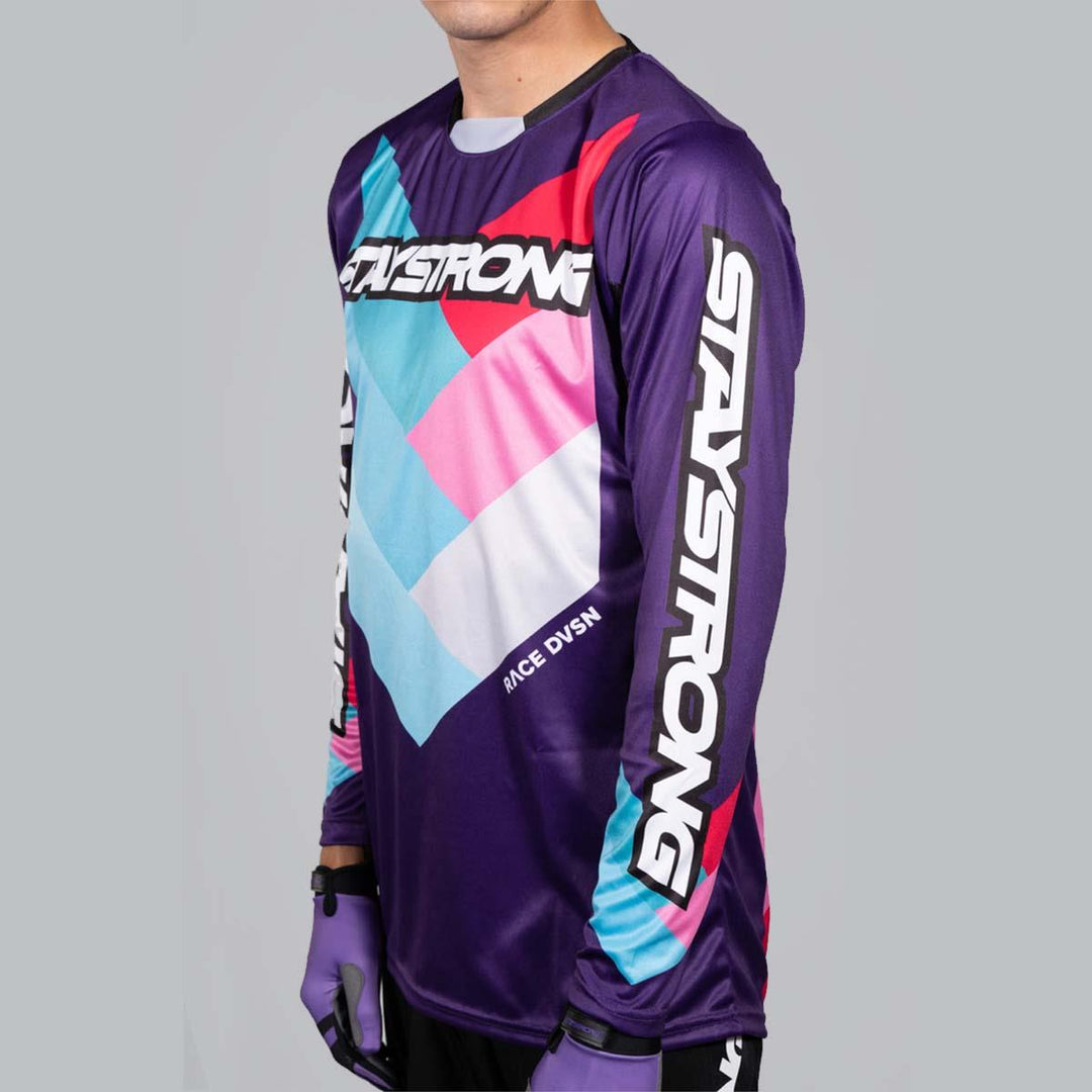 Stay Strong Chevron Race Jersey - Purple