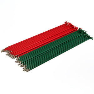 Fuente de radios de acero inoxidable (paquete 40) - rojo/verde