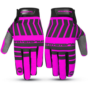 Stay Strong Guantes de rayas Chev - rosa